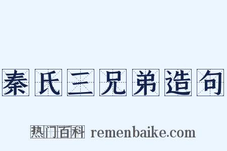 秦氏三兄弟造句是什么意思的图片